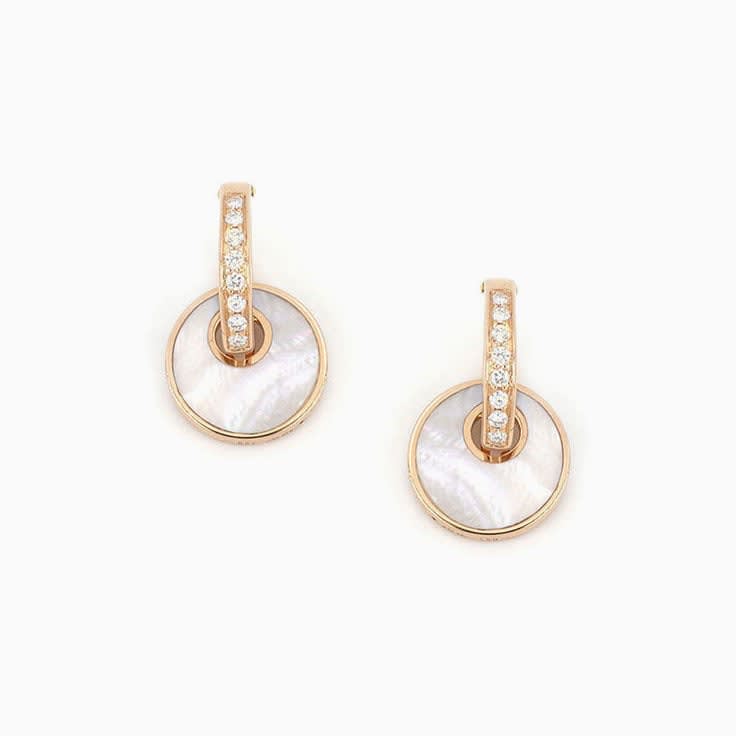 White Gemstone And Diamond Drop Earring