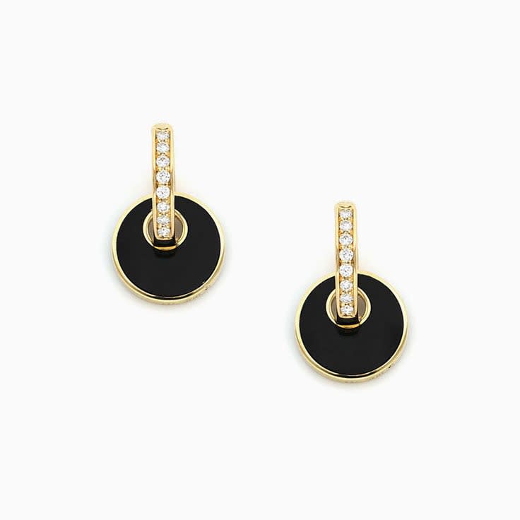 Black Onyx and Diamond Drop Earrings