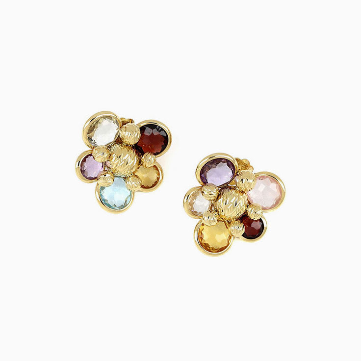 Floral Gemstone Earrings