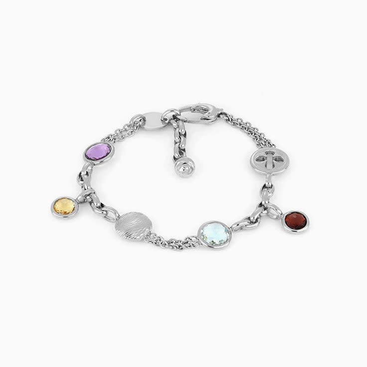 Double Chain Gemstones Bracelet