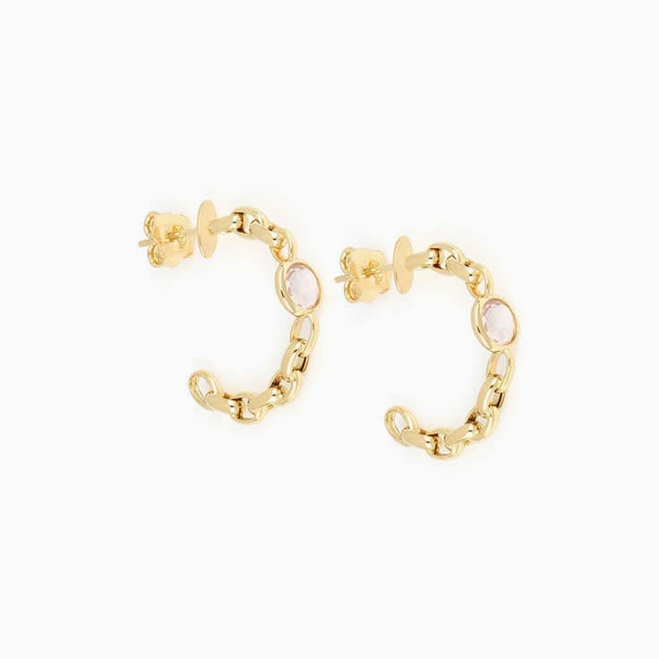 Rose Quartz Hoop Earrings