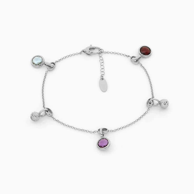 Multi Gemstone Charm Bracelet