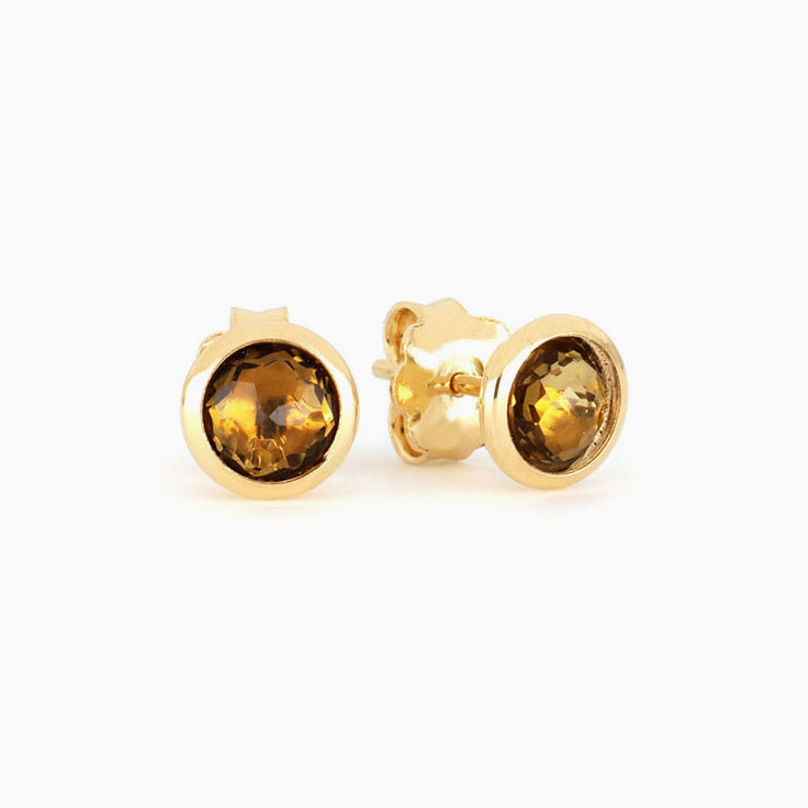 Luna Earrings With Whiskey Quartz