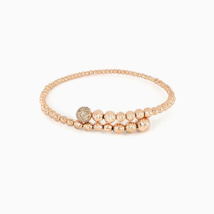 Rose Gold Rigid Bracelet With Diamonds
