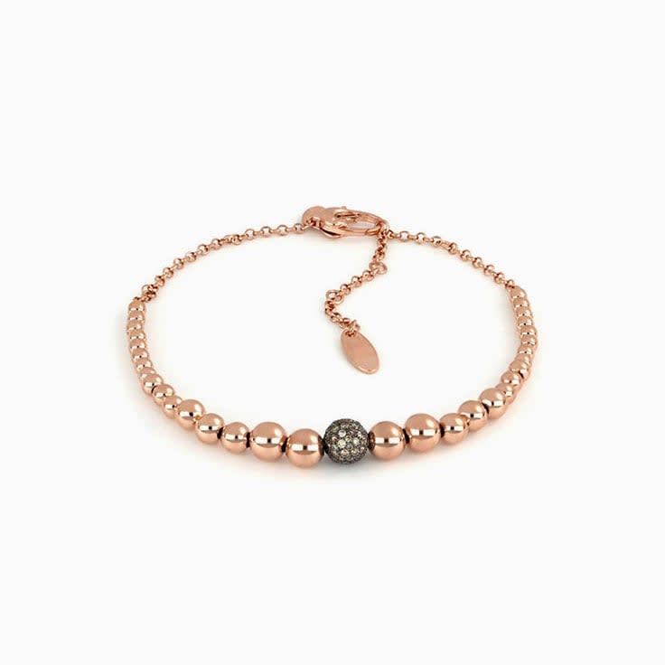 Diamond And Rose Gold Sphere Bracelet