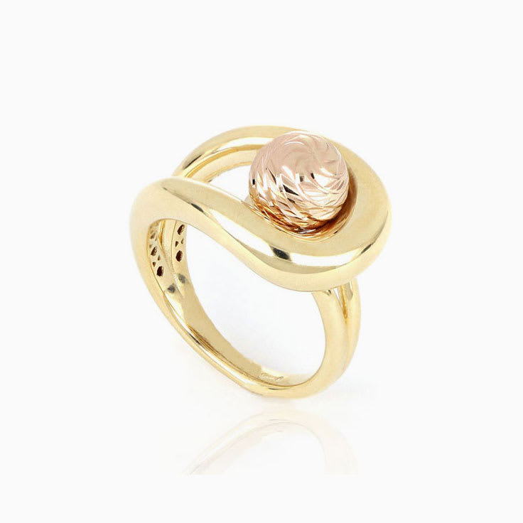 Womens Rose Gold Sphered Ring