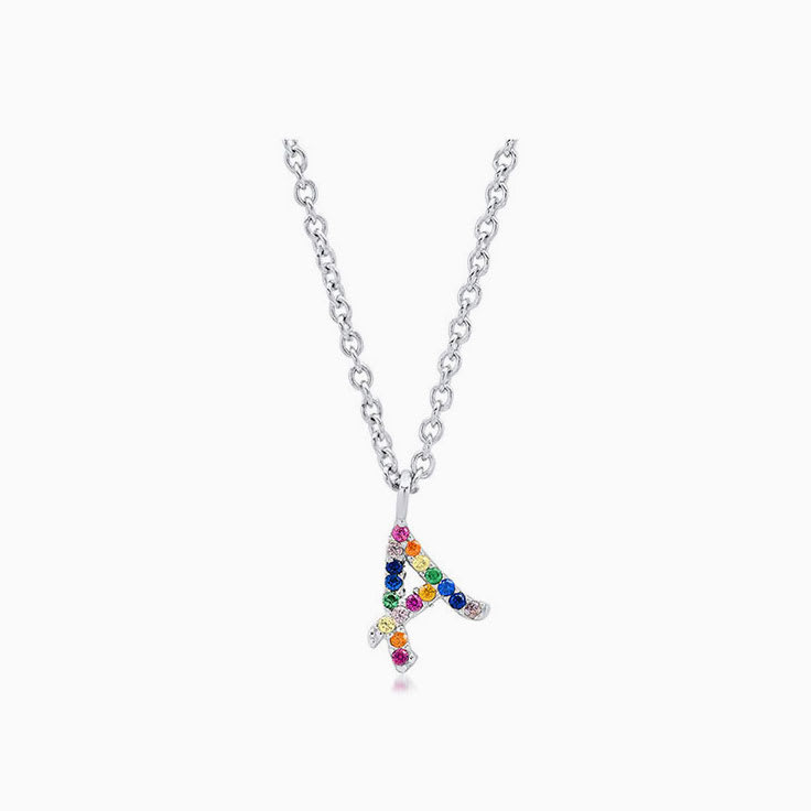 Rainbow Iniitial Necklace
