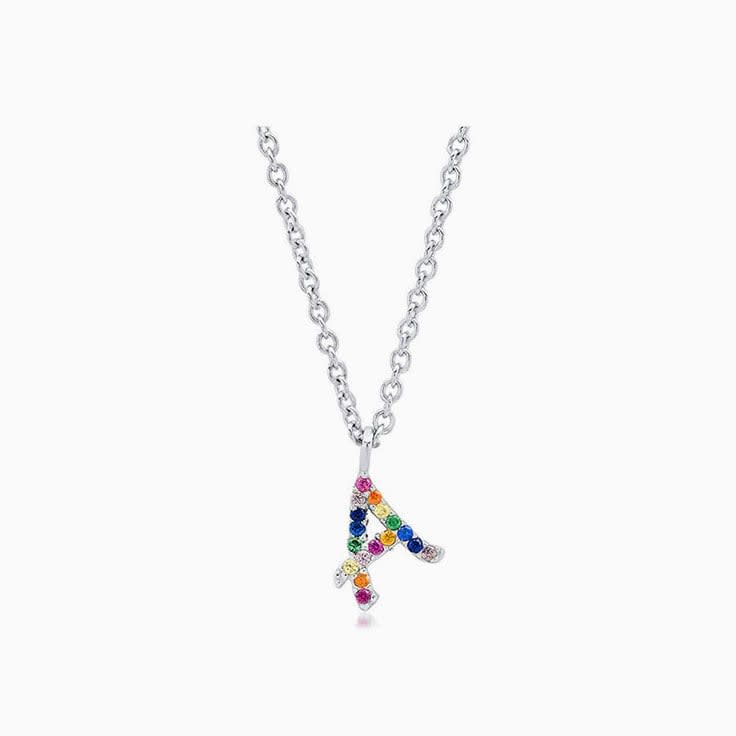 Rainbow Iniitial Necklace