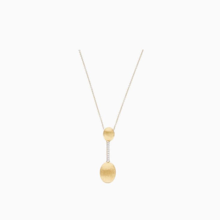 Diamond Dumbbell Pendant Necklace