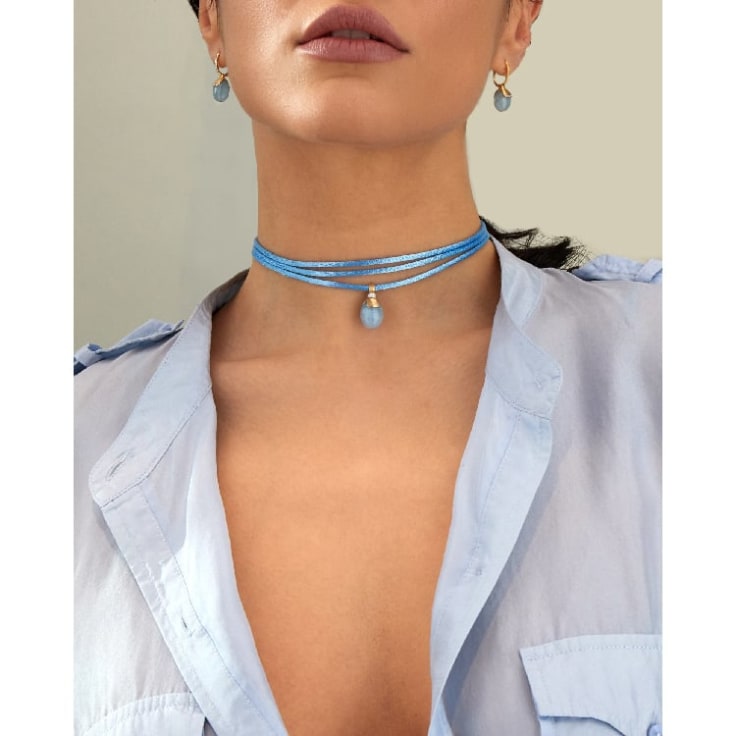 Milky Aquamarine Choker Necklace