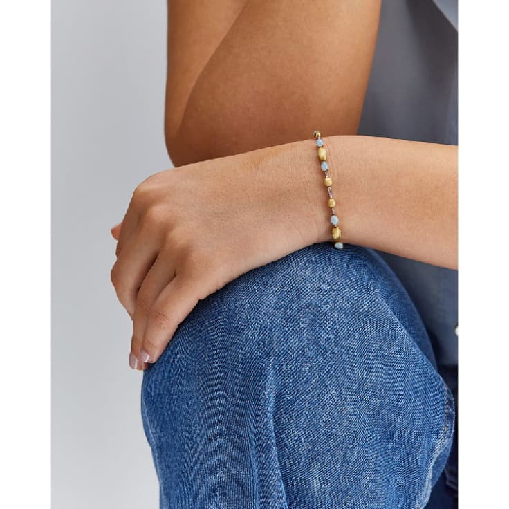 Aquamarine Gold Bracelet With Diamonds