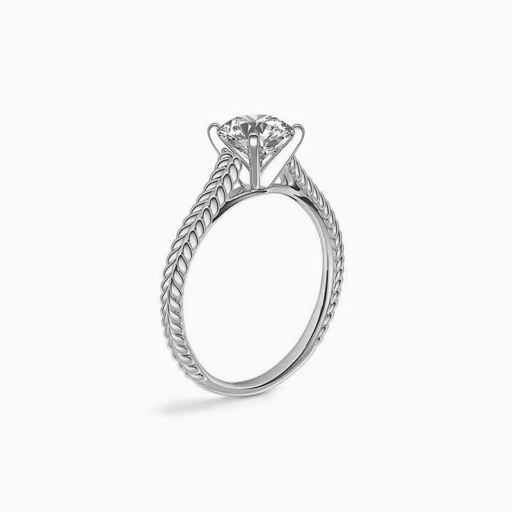 Braided Solitaire Diamond Engagement Ring
