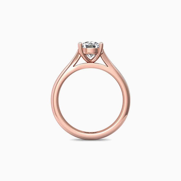 Solitaire in cathedral setting engagement ring