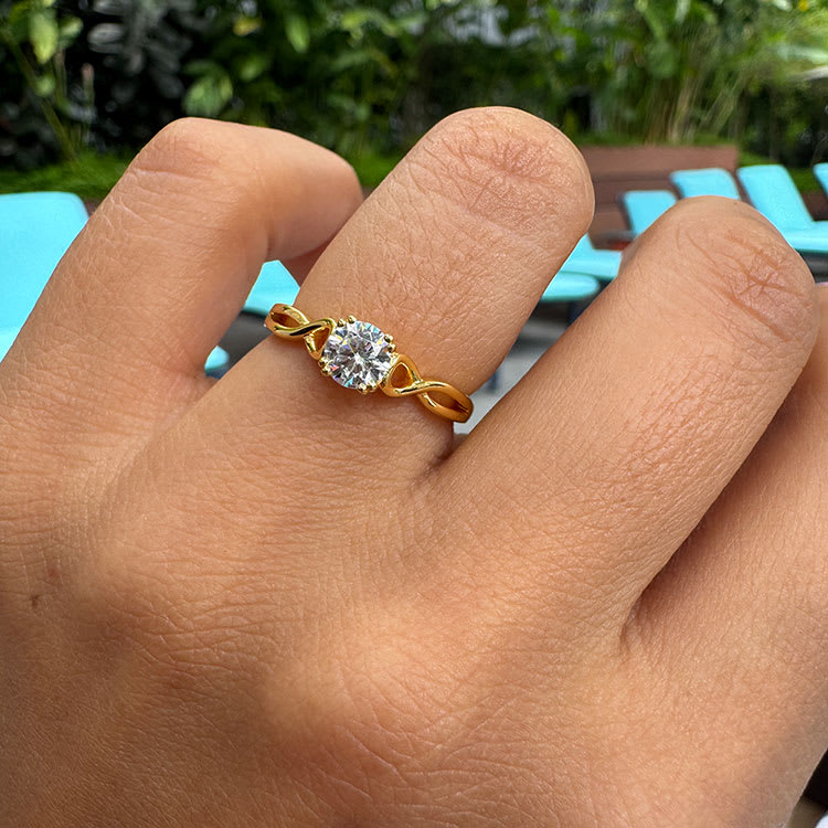 Twisted band engagement ring