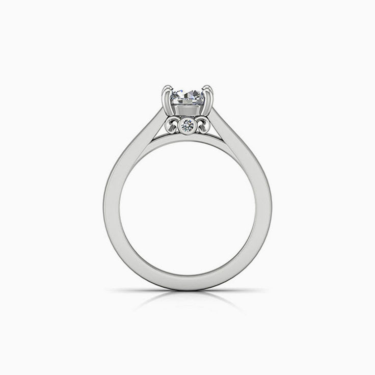 Classic Solitaire Engagement White Gold Band