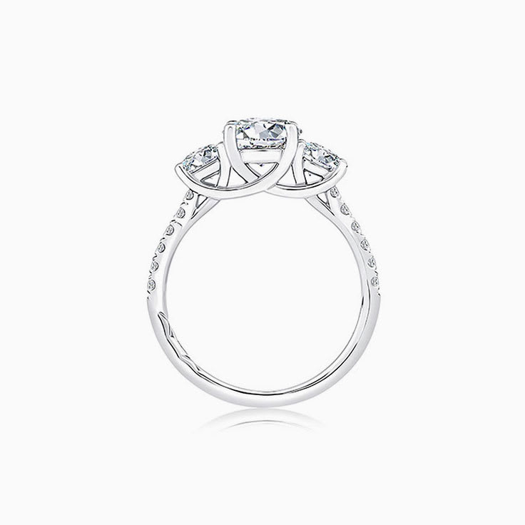 Brilliant Round Diamond Engagement Pave Set Ring