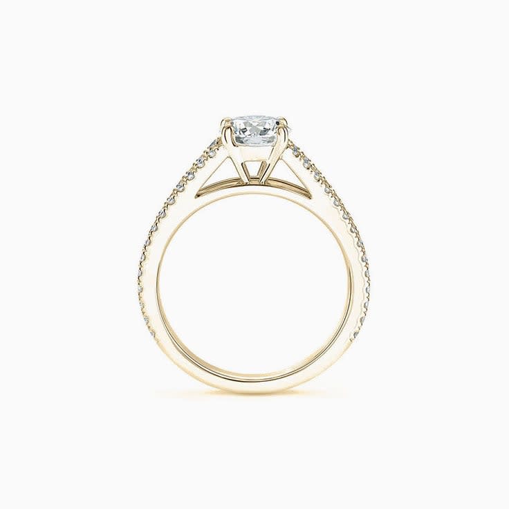 Classic Split Shank Diamond Engagement Pave Ring