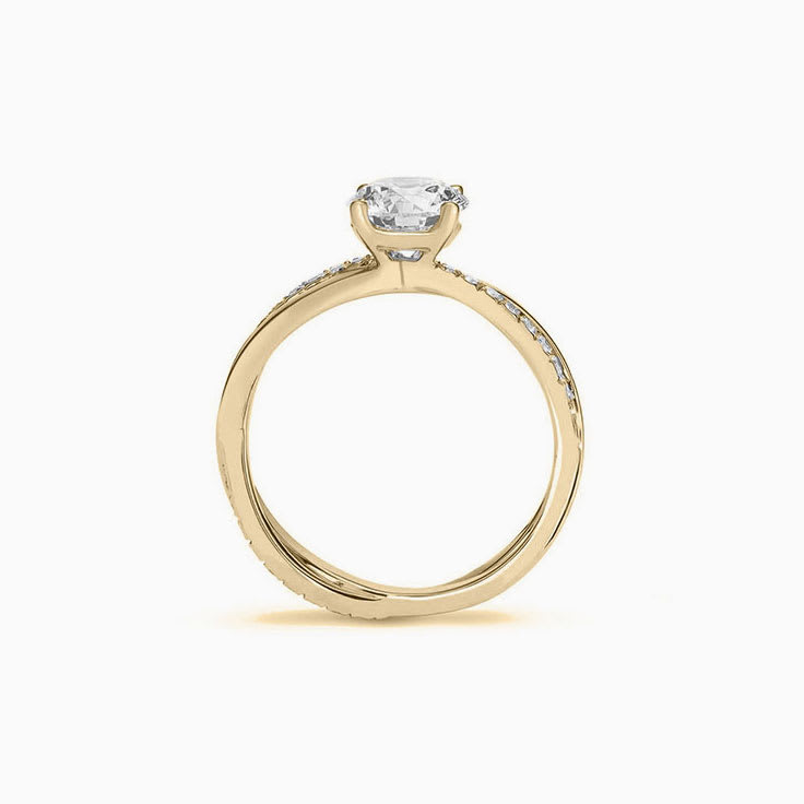 Twisted round Diamond Engagement Ring