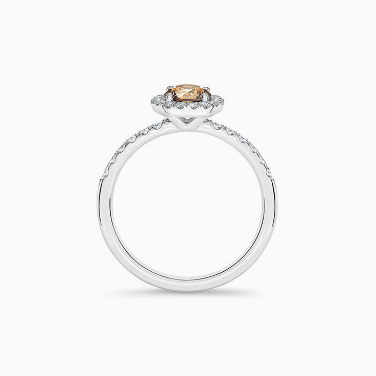Morganite and diamond engagement ring