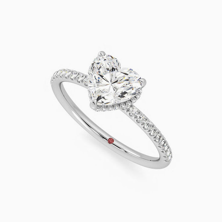 Classic Heart Diamond Engagement Ring