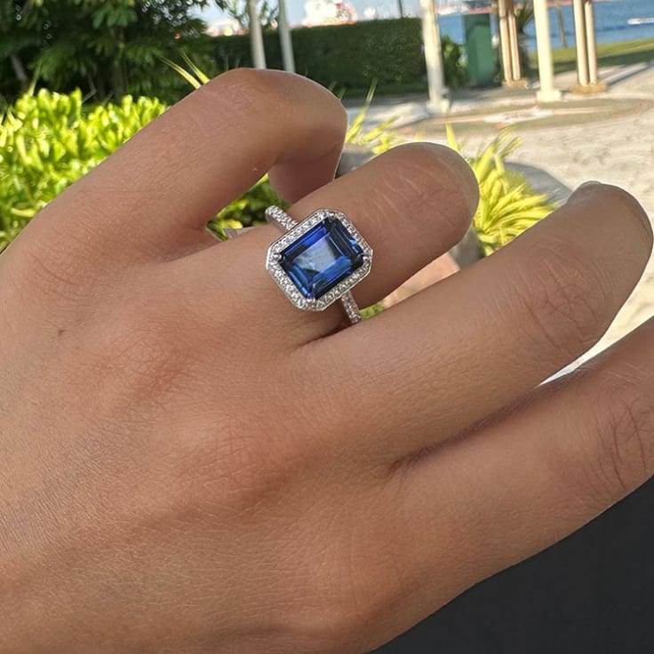 Classic London Blue Topaz And Diamond Ring