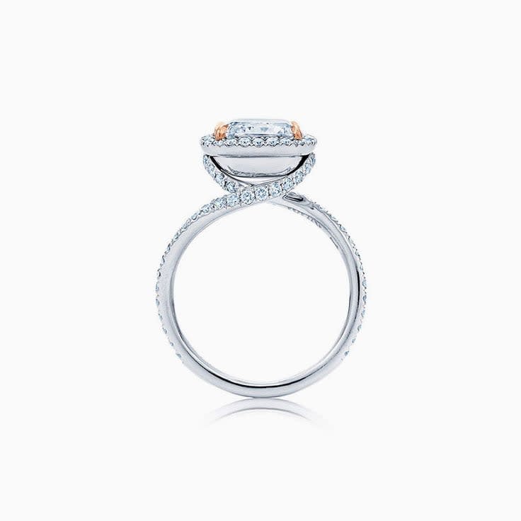 Radiant Cut Diamond Engagement Asymmetrical Band