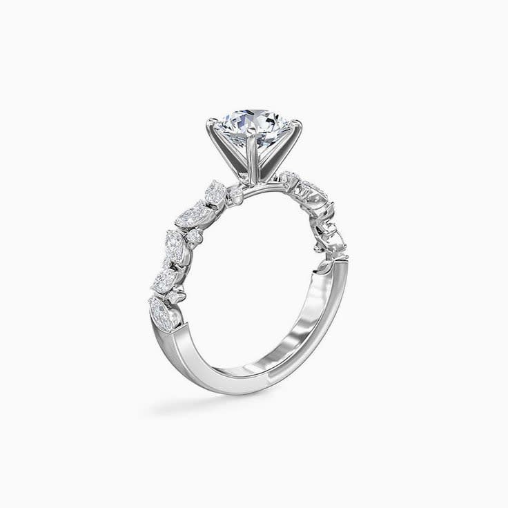 Marquise And Radiant Cut Diamond Engagement Ring