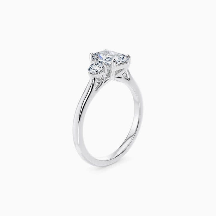 Round And Radiant Cut Diamond Engagement Ring