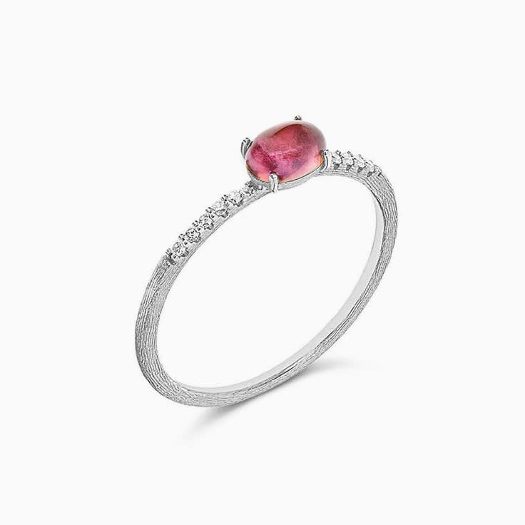 Pink Tourmaline Ring With Diamonds