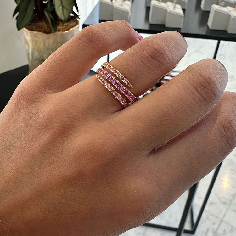 Classic Pink Sapphire Coil Ring