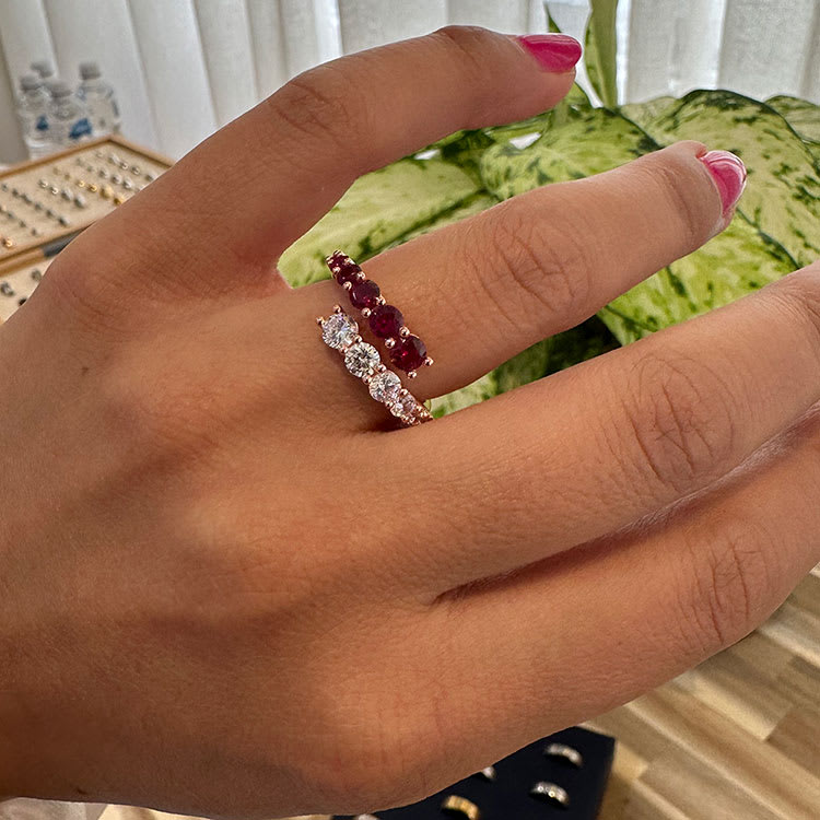Classic Diamond And Ruby Ring