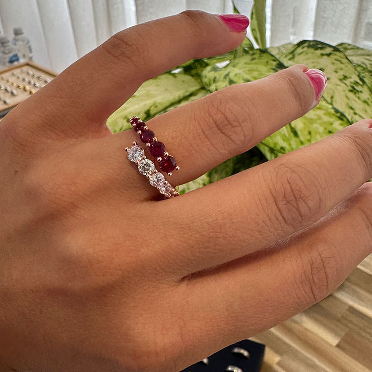 Classic Diamond And Ruby Ring