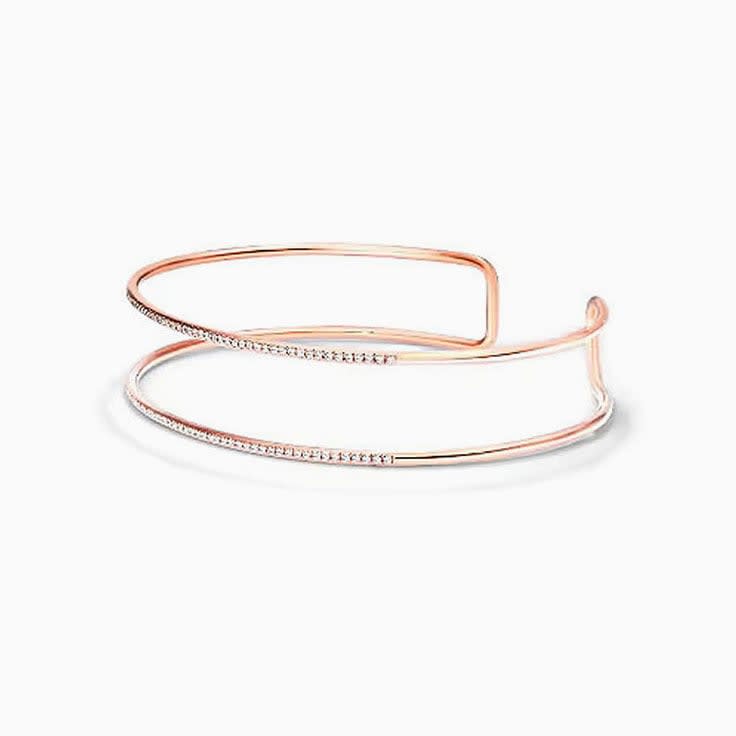 Double Row Diamond Cuff Bracelet