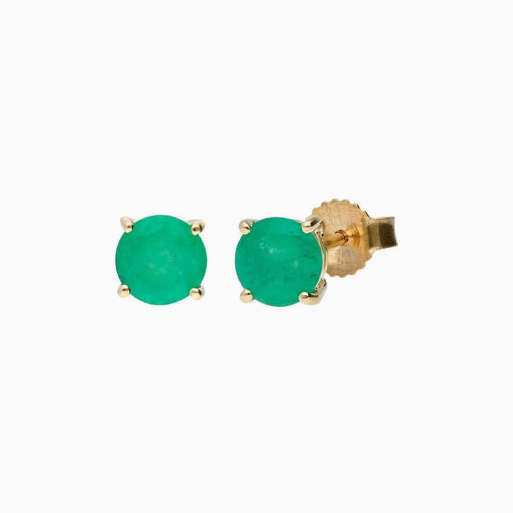 Oval Drop Emerald Earrings