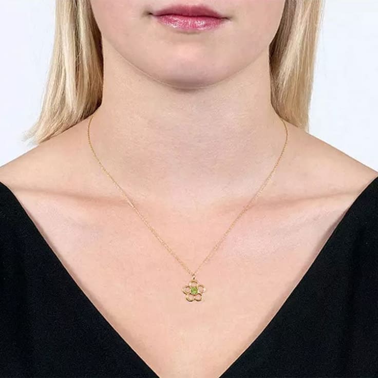 Flower Peridot Pendant