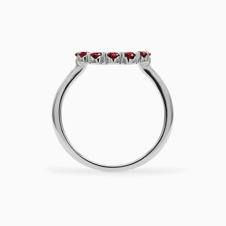 Open Circle Garnet Ring