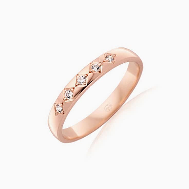 5 stone Lab Diamond Wedding Ring