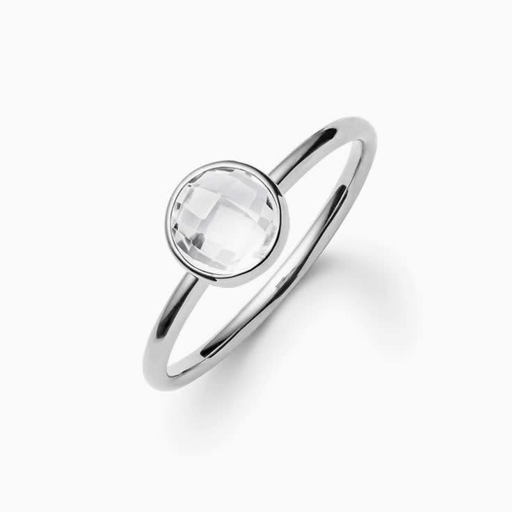 Bezel Set White Topaz Ring