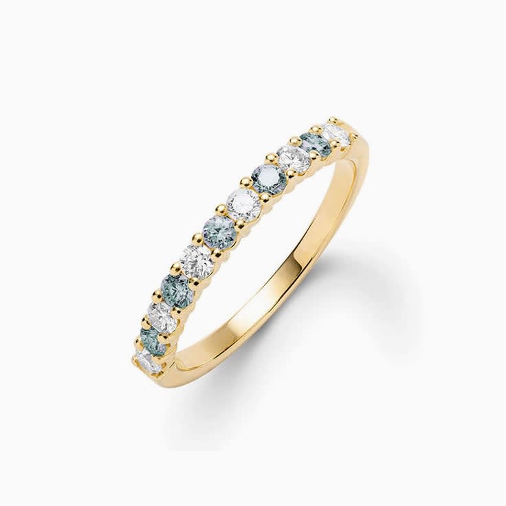 Diamond And Alexandrite Stackable Ring