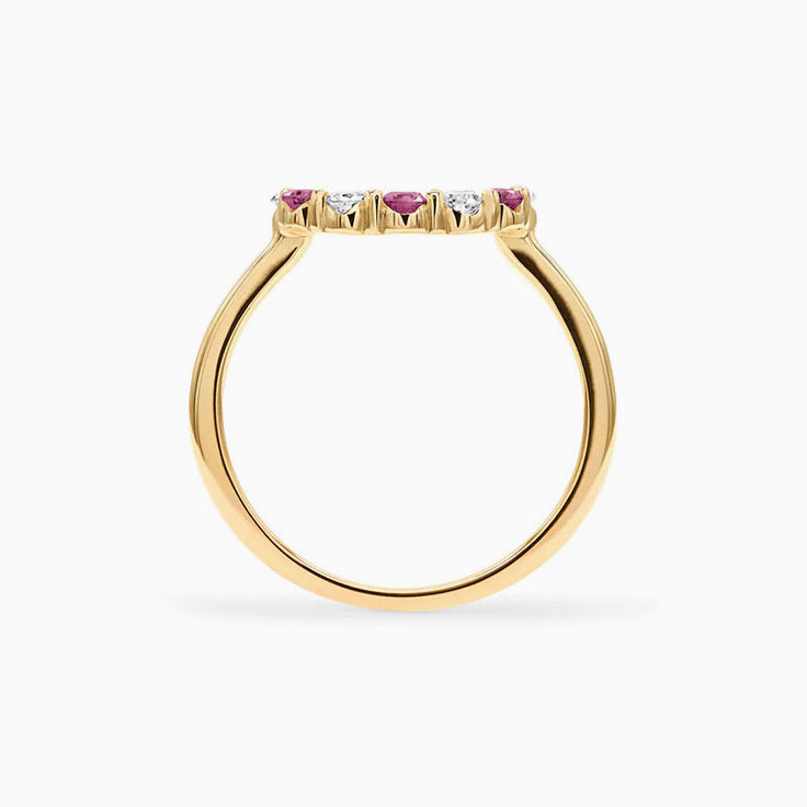 Circle Diamond And Pink Tourmaline Ring