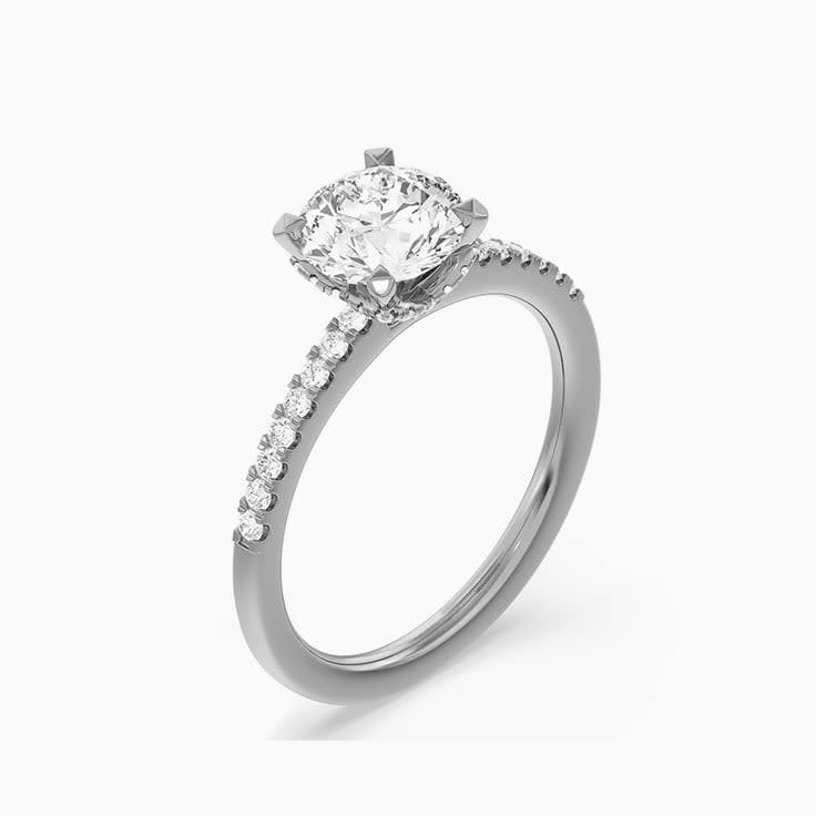 Lab Diamond Halo Engagement Ring