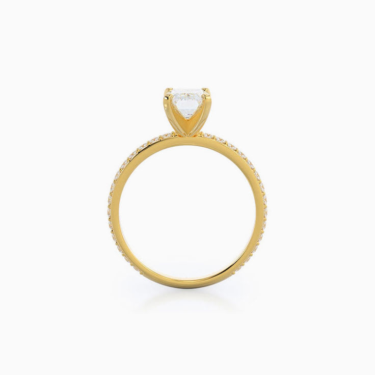 Emerald Lab Diamond Engagement Ring