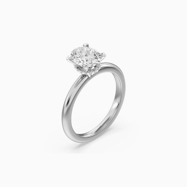 Hidden Halo Lab Diamond Engagement Ring
