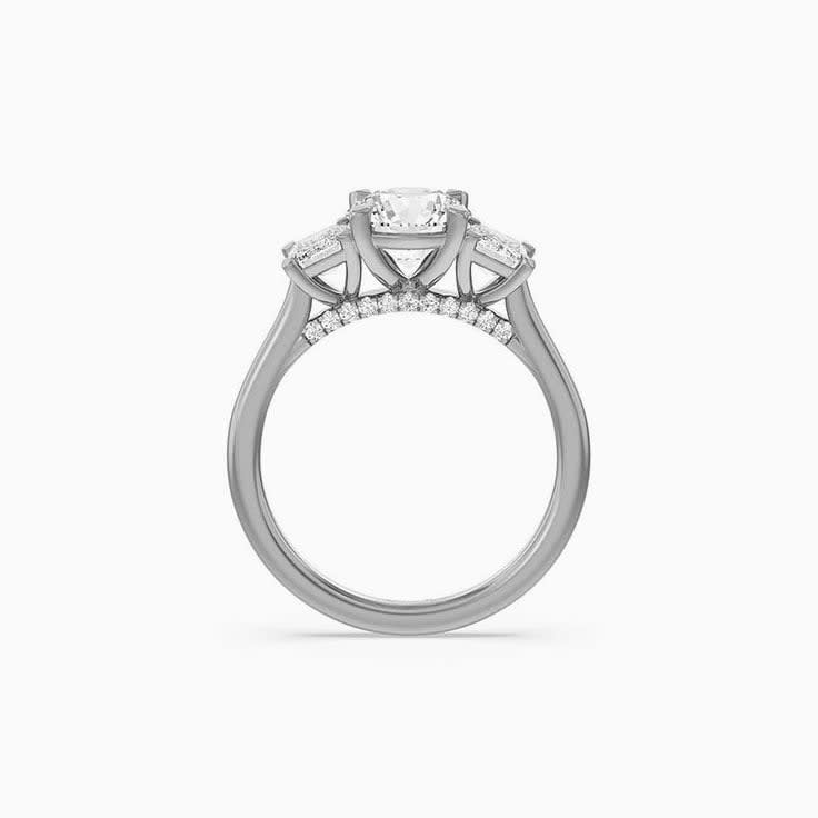 Three Stone Lab Diamond Engagement Ring