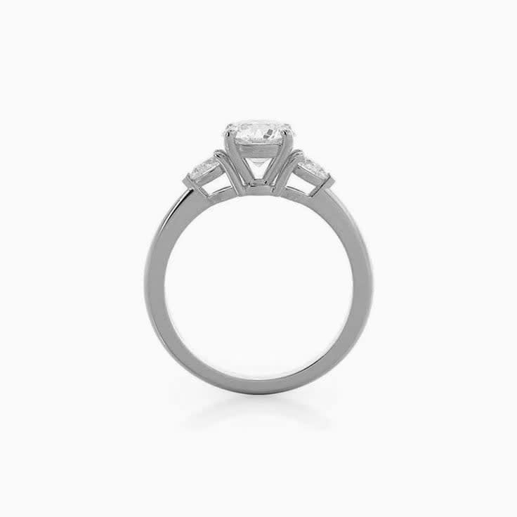 Round And Pear Lab Diamond Engagement Ring