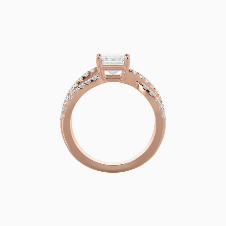 Twisted Shank Lab Diamond Engagement Ring