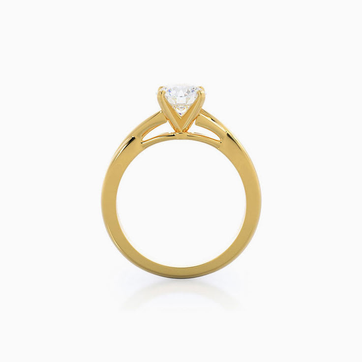 Round Lab Grown Diamond Twisted Engagement Ring