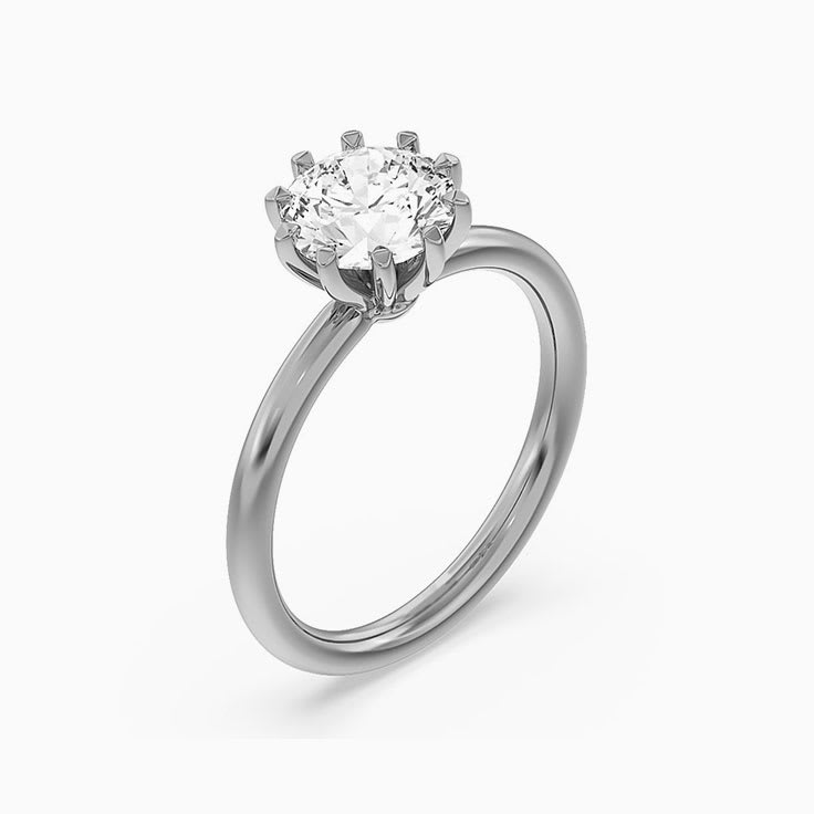Claw Set Round Solitaire Lab Diamond Engagement Ring