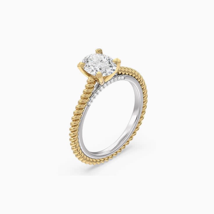 Twisted Rope lab diamond Engagement Ring