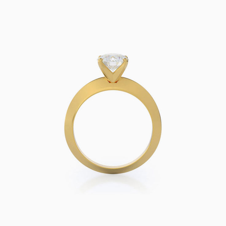Sleek Edged Lab Diamond Engagement Ring